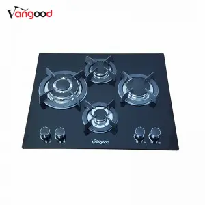 Glass Top Automatic Butane Kitchen Cooktop 4 Burner Gas Stove