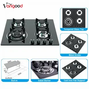 Built In Png 24 Inch Black Natural Propane 4 Burner Gas Stove