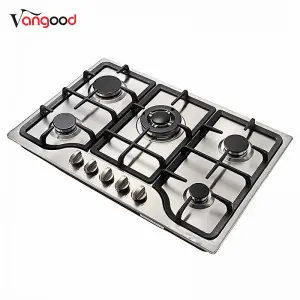 2022 High quality China Built-in Stainless Steel 5 Burners Stove Top Gas Cooktops Propane Gas Cooker