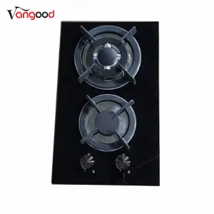 Glass Built-in Double Cooker Burners Cast Iron Domino Gas Hob