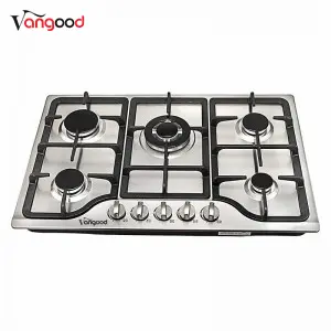 Stainless Steel Countertop Table Cooker Lpg Stove 5 Burner Gas Hob