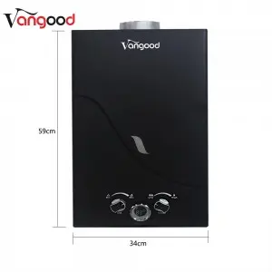 Home Tankless Gas Water Heater Black on Demand Hot Water Supply