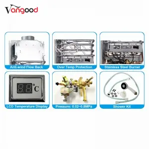 Hot Selling for Natural Flue Type White Colour Coatting panel with LCD Display Gas Water Heater