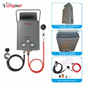 Camping Shower RV Caravan Outdoor Hot Bath Portable Gas Water Heater