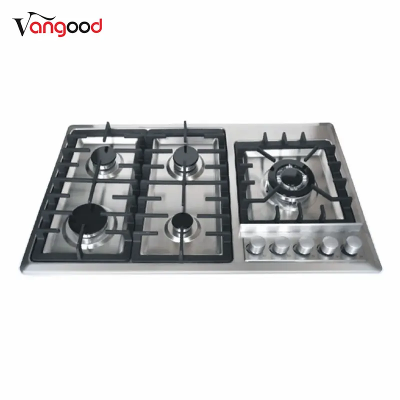 8 Year Exporter Five Burner Gas Stove -
 Kitchen Home Appliance 5 Burner Gas Hob with Stainless Steel Panel – Vangood