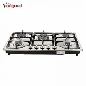 2022 High quality China Built-in Stainless Steel 5 Burners Stove Top Gas Cooktops Propane Gas Cooker