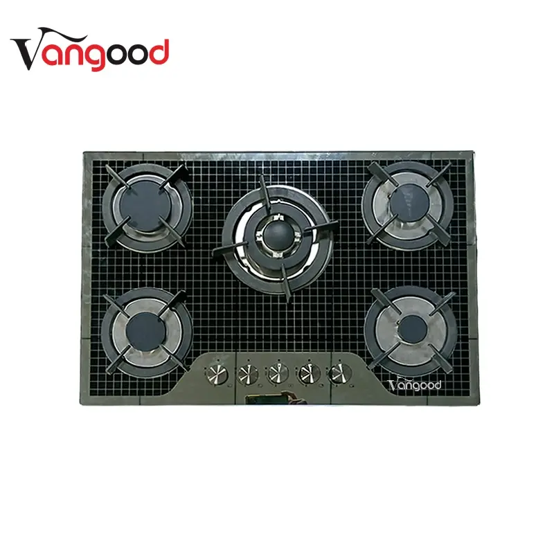 5-Burner Built-In Glass Gas Hob for Modern Home Kitchens