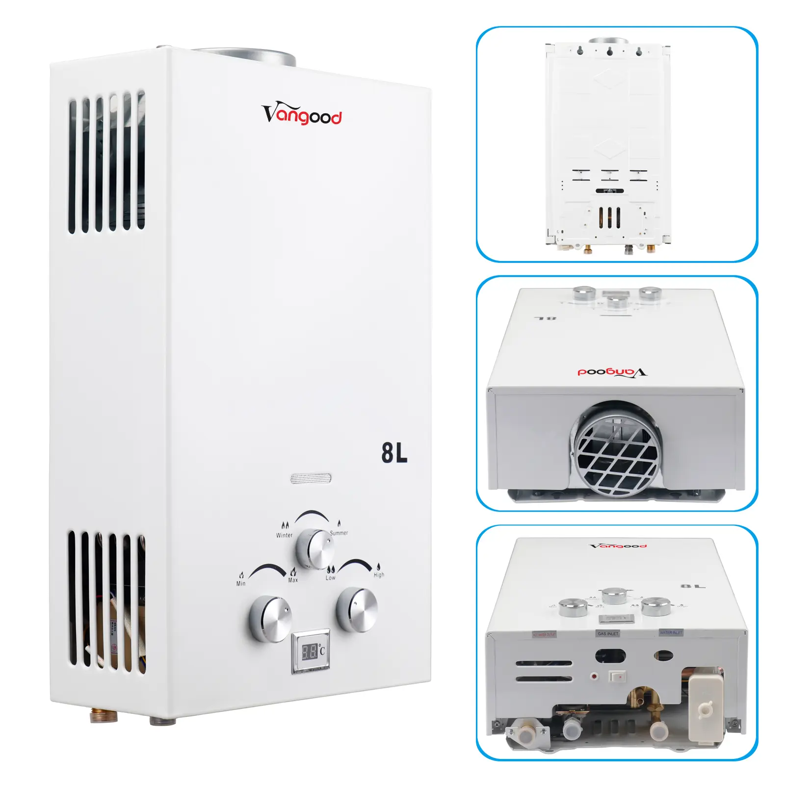 New Fashion Design for Multipoint Water Heater -
 Shower Safe Gas Hot Water Heater Flueless Battery Powered Ignition – Vangood