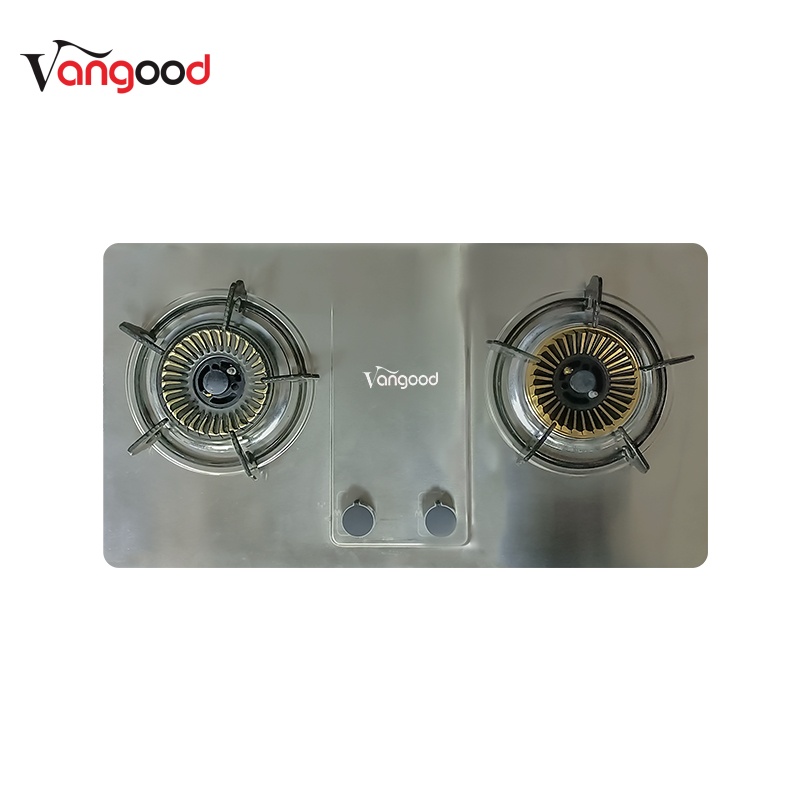 Stainless Steel Gas Hob Foldable Burner Dual Burner Design