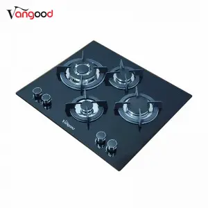 Glass Top Automatic Butane Kitchen Cooktop 4 Burner Gas Stove