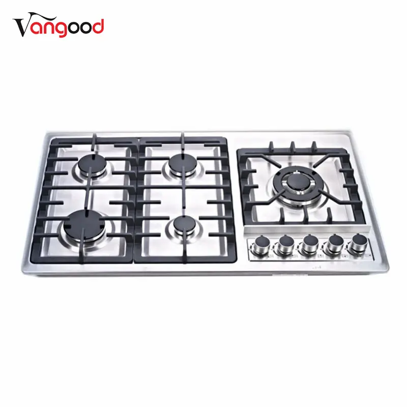 8 Year Exporter Five Burner Gas Stove -
 Kitchen Home Appliance 5 Burner Gas Hob with Stainless Steel Panel – Vangood