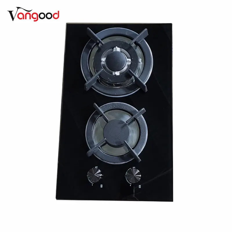 Factory selling Gas Cooker With Oven -
 Glass Built-in Double Cooker Burners Cast Iron Domino Gas Hob – Vangood