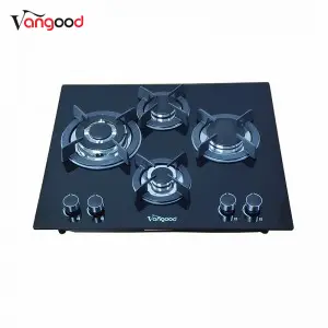Glass Top Automatic Butane Kitchen Cooktop 4 Burner Gas Stove