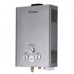 Open Flue Type 6L Water Gas Heater White Panel With Shower Head