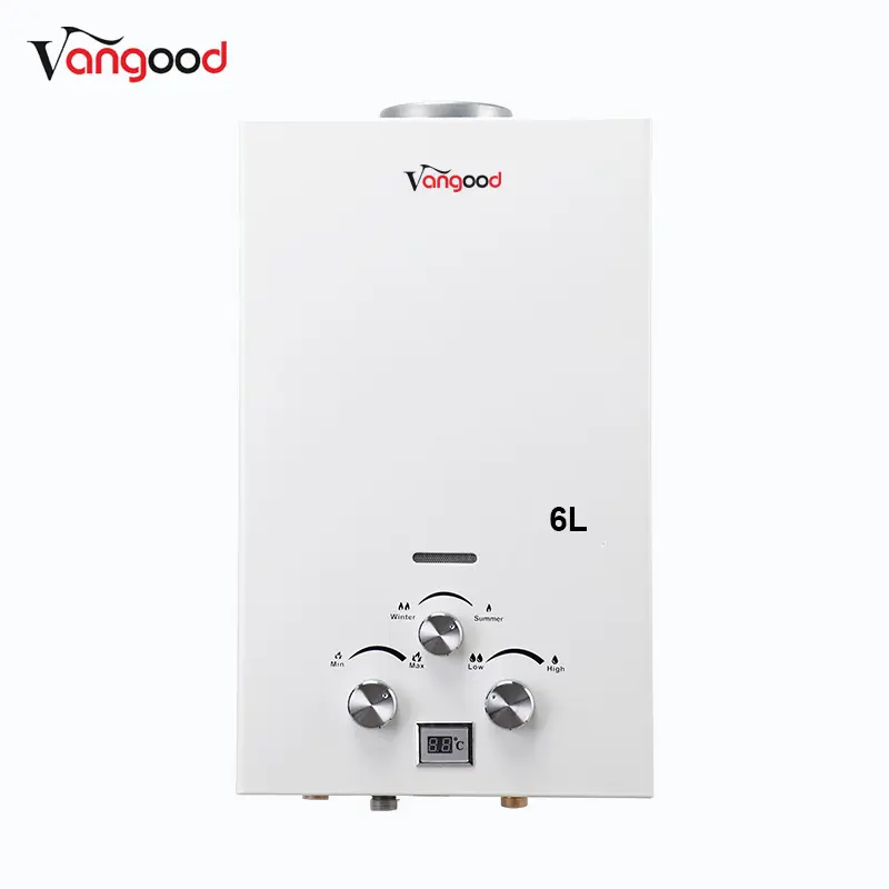 Hot Selling White Flue Gas Water Heater with LCD Display
