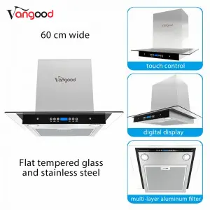 Silent Cover Cabinet Extractor Cooker Hood 60cm Chimney Exhaust