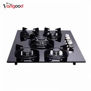 Glass Top 5 Burner Kitchen Built In Countertop Cooking Gas Stove
