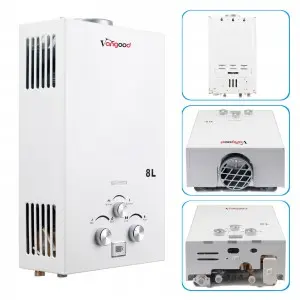 Shower Safe Gas Hot Water Heater Flueless Battery Powered Ignition