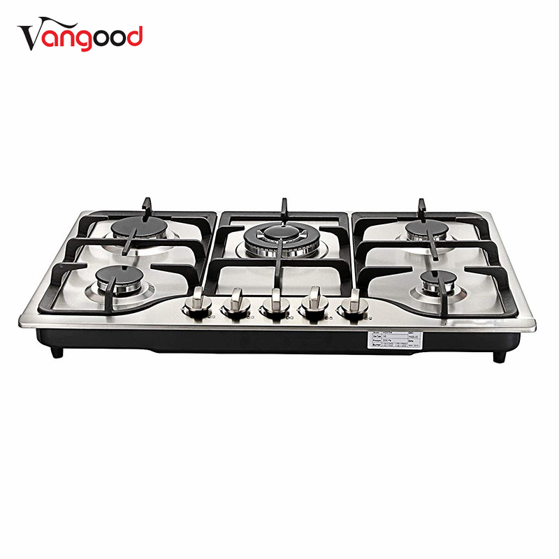 Wholesale Dealers of Pizza Oven Gas Burner -
 Stainless Steel Countertop Table Cooker Lpg Stove 5 Burner Gas Hob – Vangood