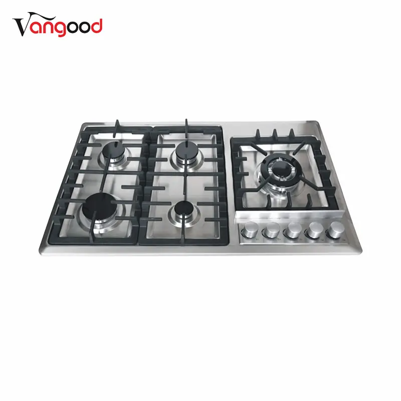 8 Year Exporter Five Burner Gas Stove -
 Kitchen Home Appliance 5 Burner Gas Hob with Stainless Steel Panel – Vangood