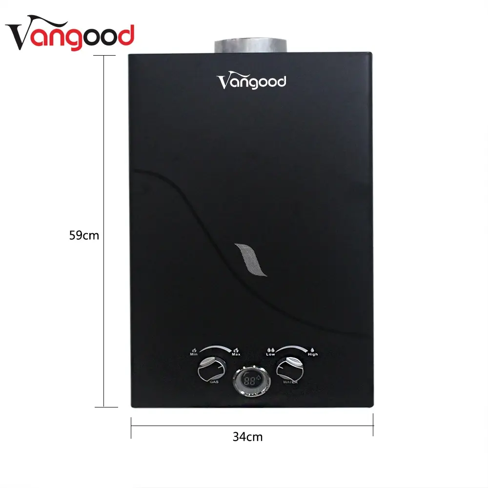 Home Tankless Gas Water Heater Black on Demand Hot Water Supply